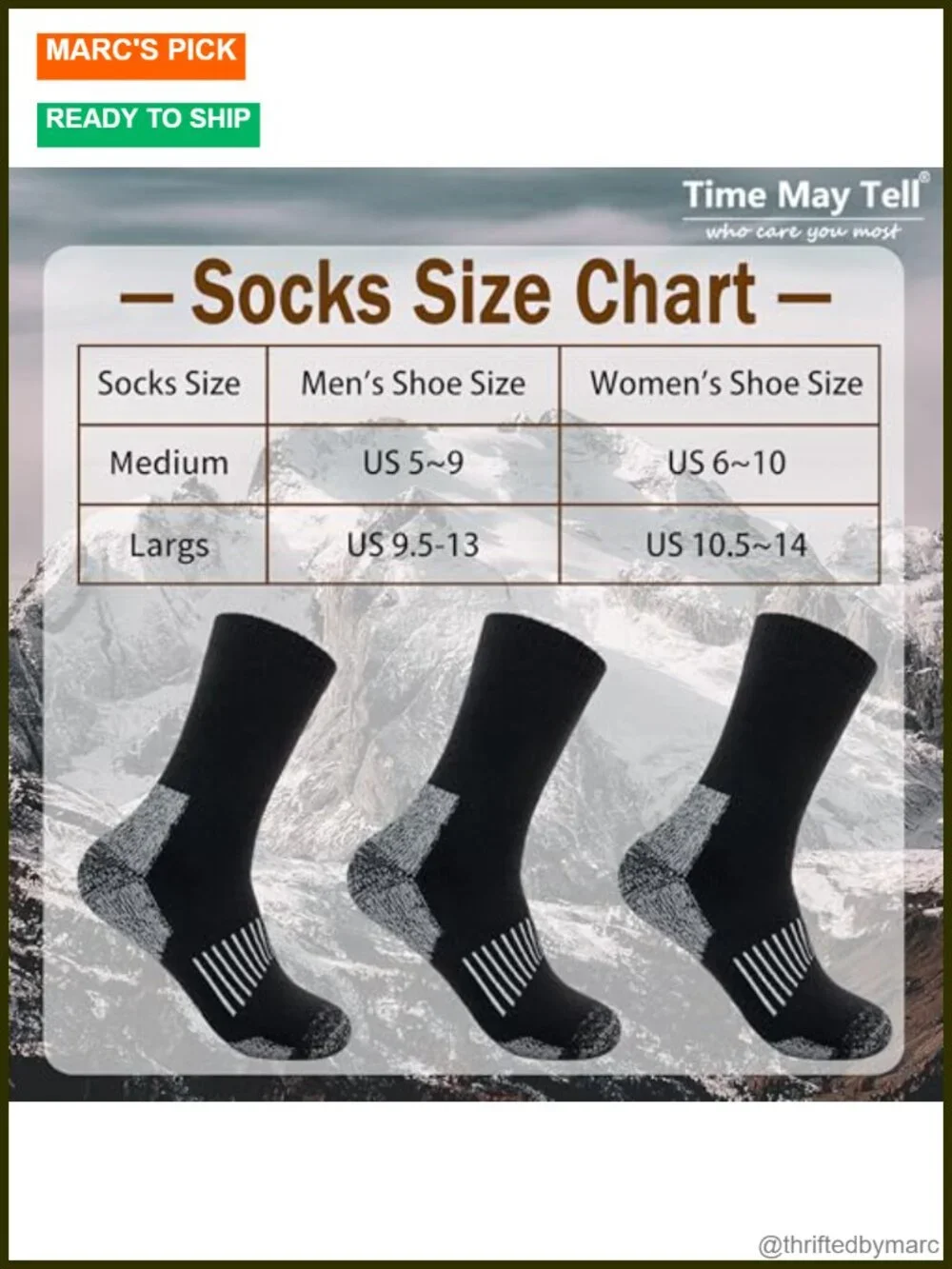 Merino Wool Hiking Cushion Socks Thermal Warm Crew Winter Boot Socks Pack